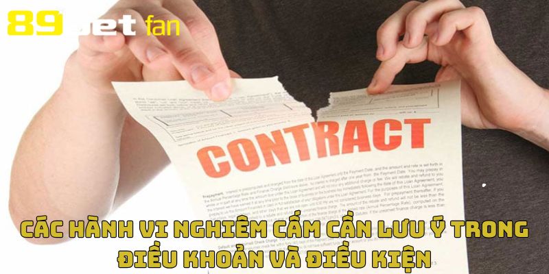 Chú ý về những hành vi bị cấm